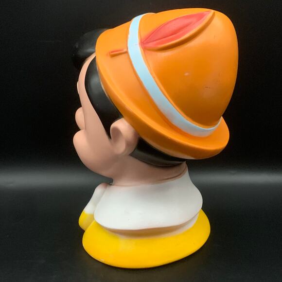 Vintage 1971 Walt Disney Pinocchio Head Bust Piggy Bank Play Pal Plastics Inc. - Picture 5 of 16